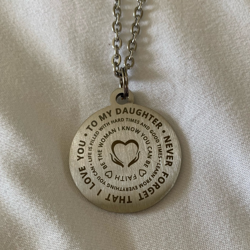 Engraved Mother Daughter Charm/Necklace - Picture 2 of 4